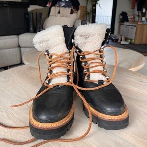 Marc Fisher Black and Brown Winter Boots